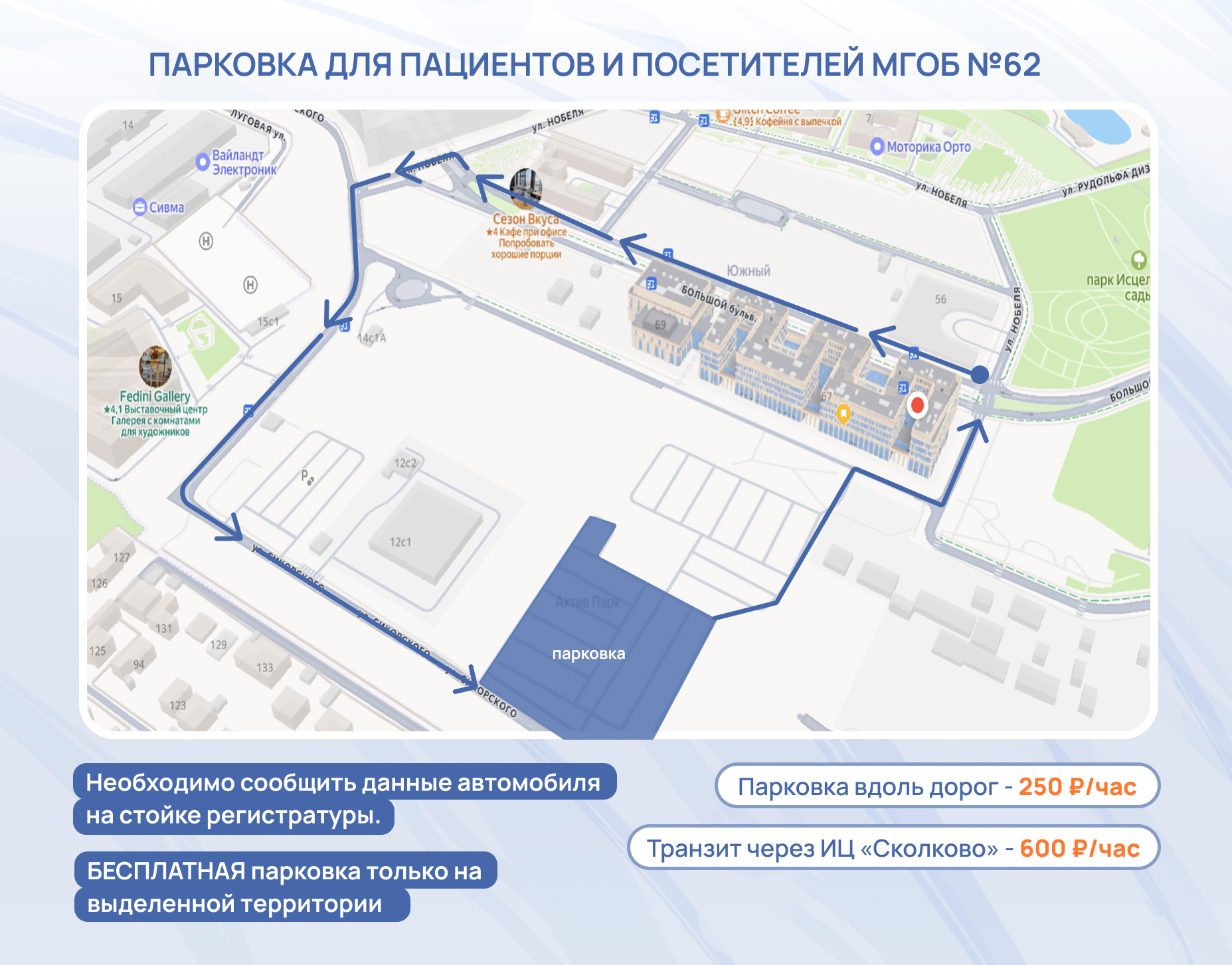 Новые правила парковки для пациентов и их сопровождающих